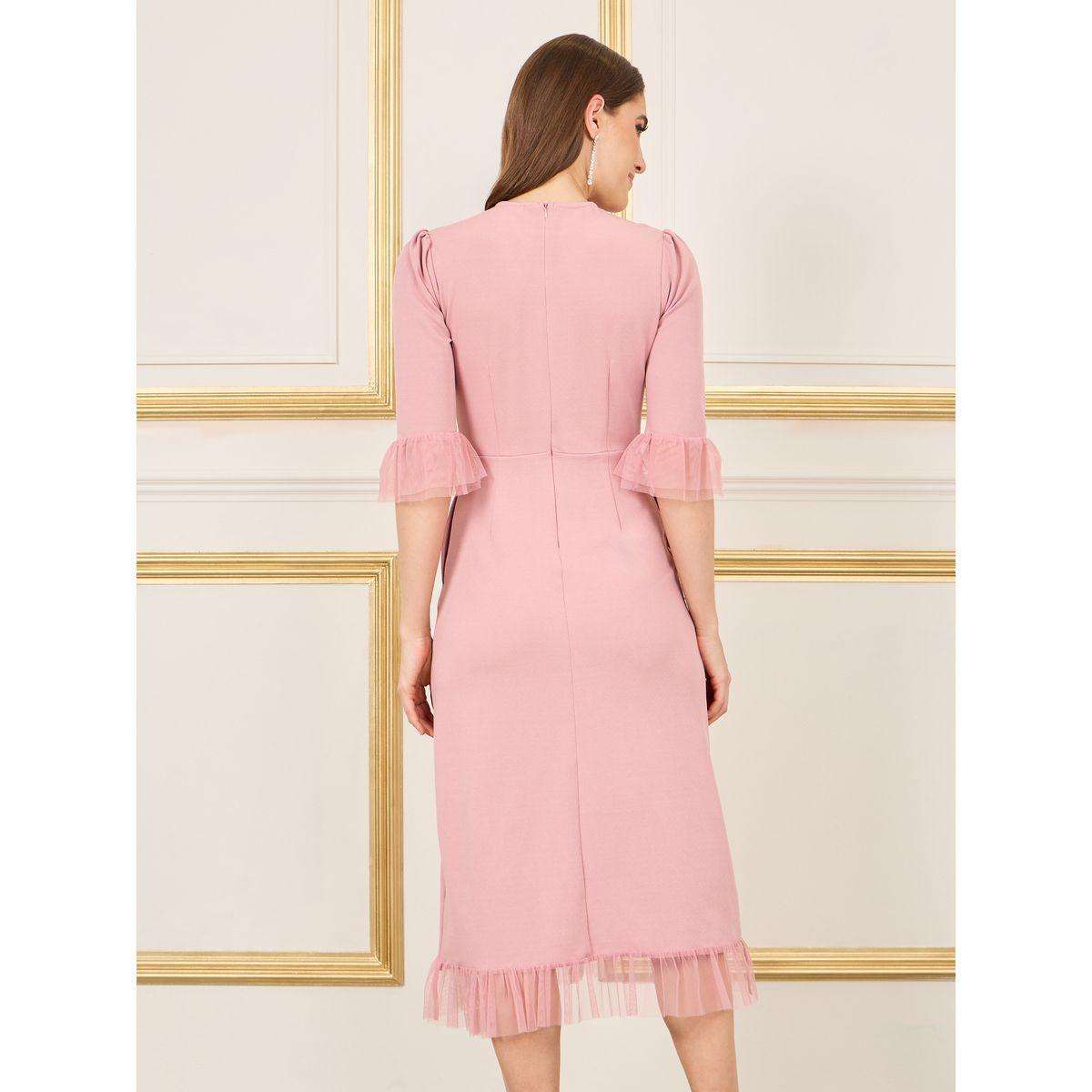 فستان ميدي بتفاصيل شبكية وجيوب-women-clothing-dresses-image-4