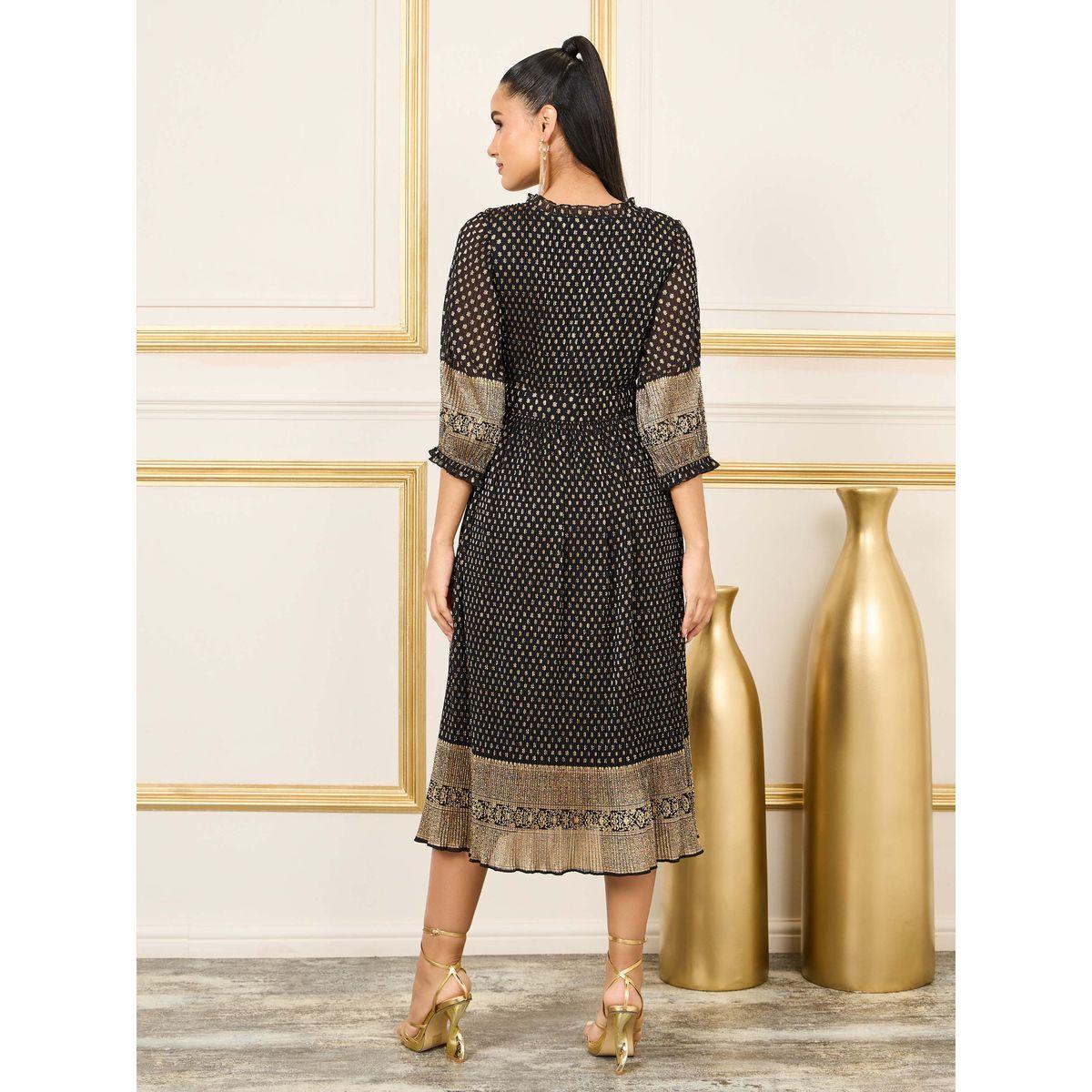 فستان ميدي مطبع بالكامل مع كسرات-women-clothing-dresses-image-4