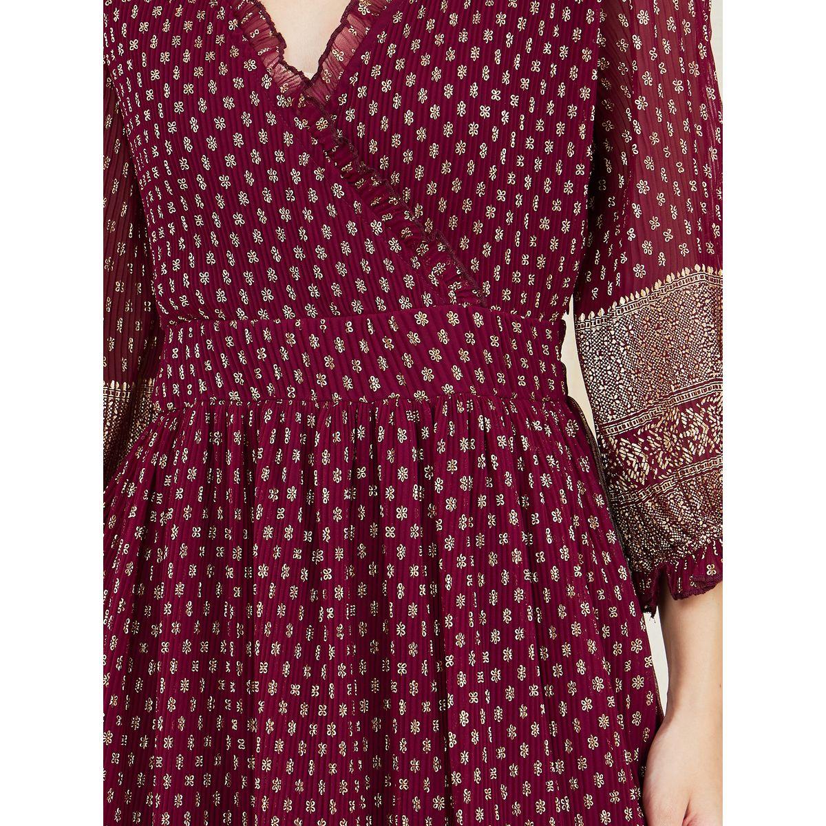 Styli AOP Pleated Ruffle Hem A-Line Midi Dress-women-clothing-dresses-image-3