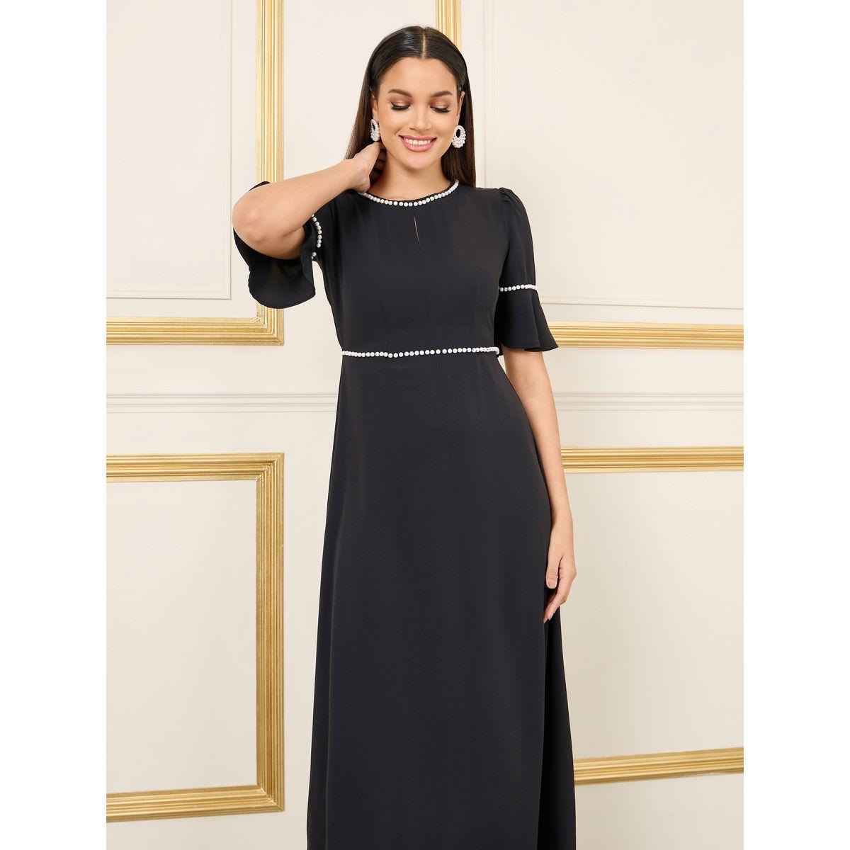 Styli Pearl Detail A-Line Maxi Dress-women-clothing-dresses-image-2