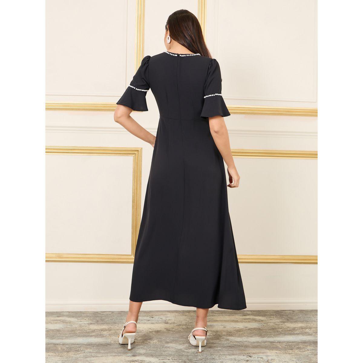 Styli Pearl Detail A-Line Maxi Dress-women-clothing-dresses-image-4