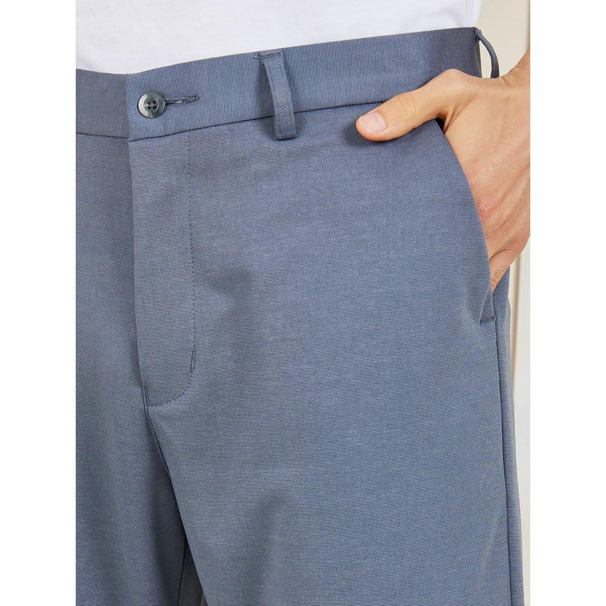 بنطال سادة محبوك بقصة سليم فت-men-clothing-bottoms-trousersandchinos-trousers-image-2