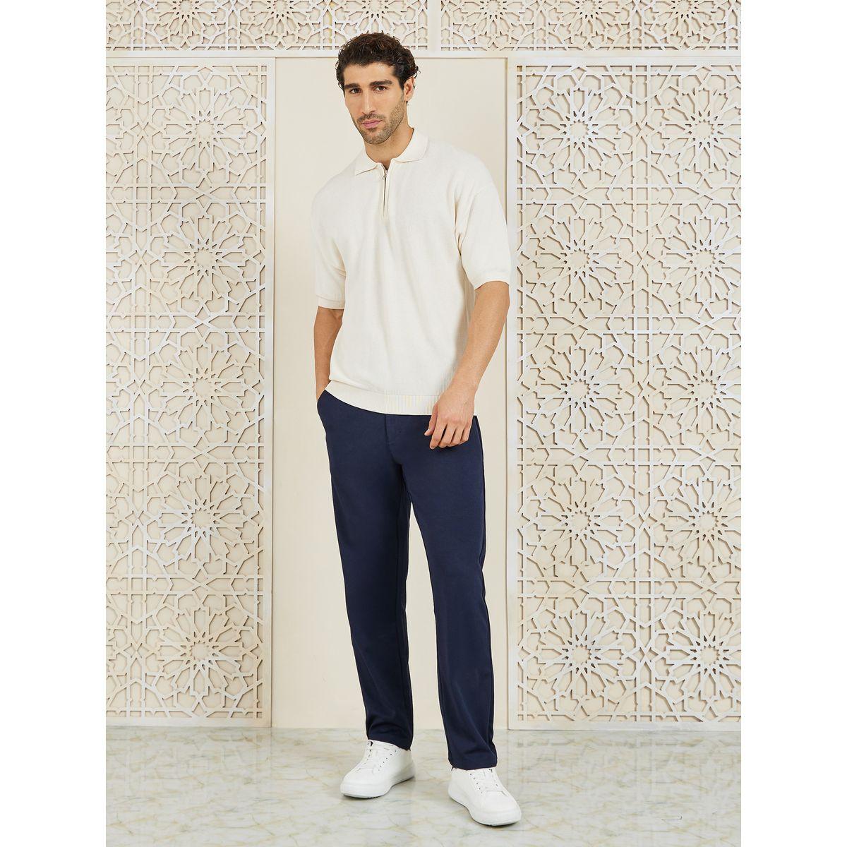 Styli Solid Slim Fit Knitted Pants-men-clothing-bottoms-trousersandchinos-trousers-image-2