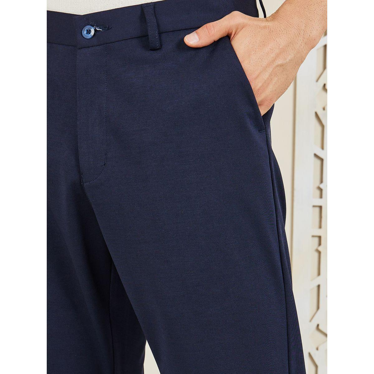 بنطال سادة محبوك بقصة سليم فت-men-clothing-bottoms-trousersandchinos-trousers-image-2