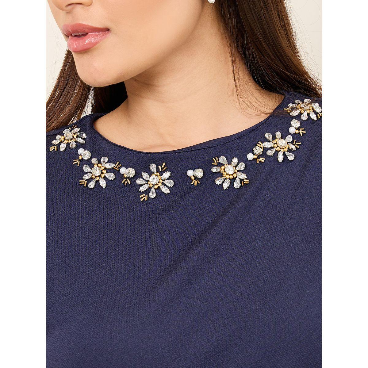 فستان ميدي باكمام طويلة بتفاصيل شق-women-clothing-dresses-image-3