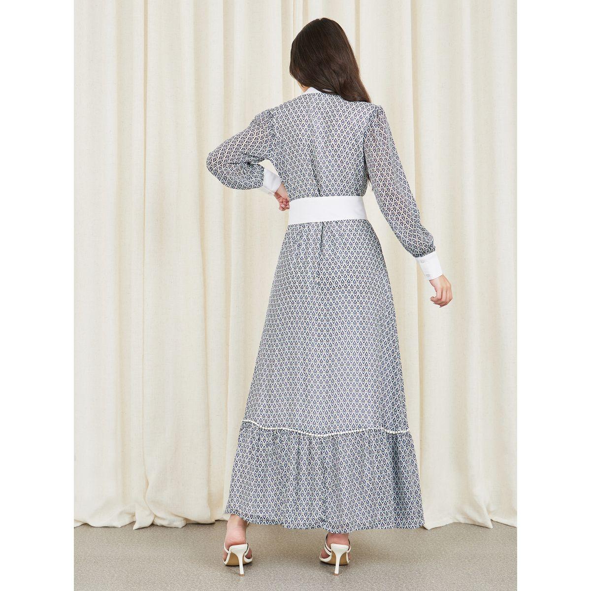 Styli Bohemian Print Buckle Detail A-Line Maxi Dress-women-clothing-dresses-image-4