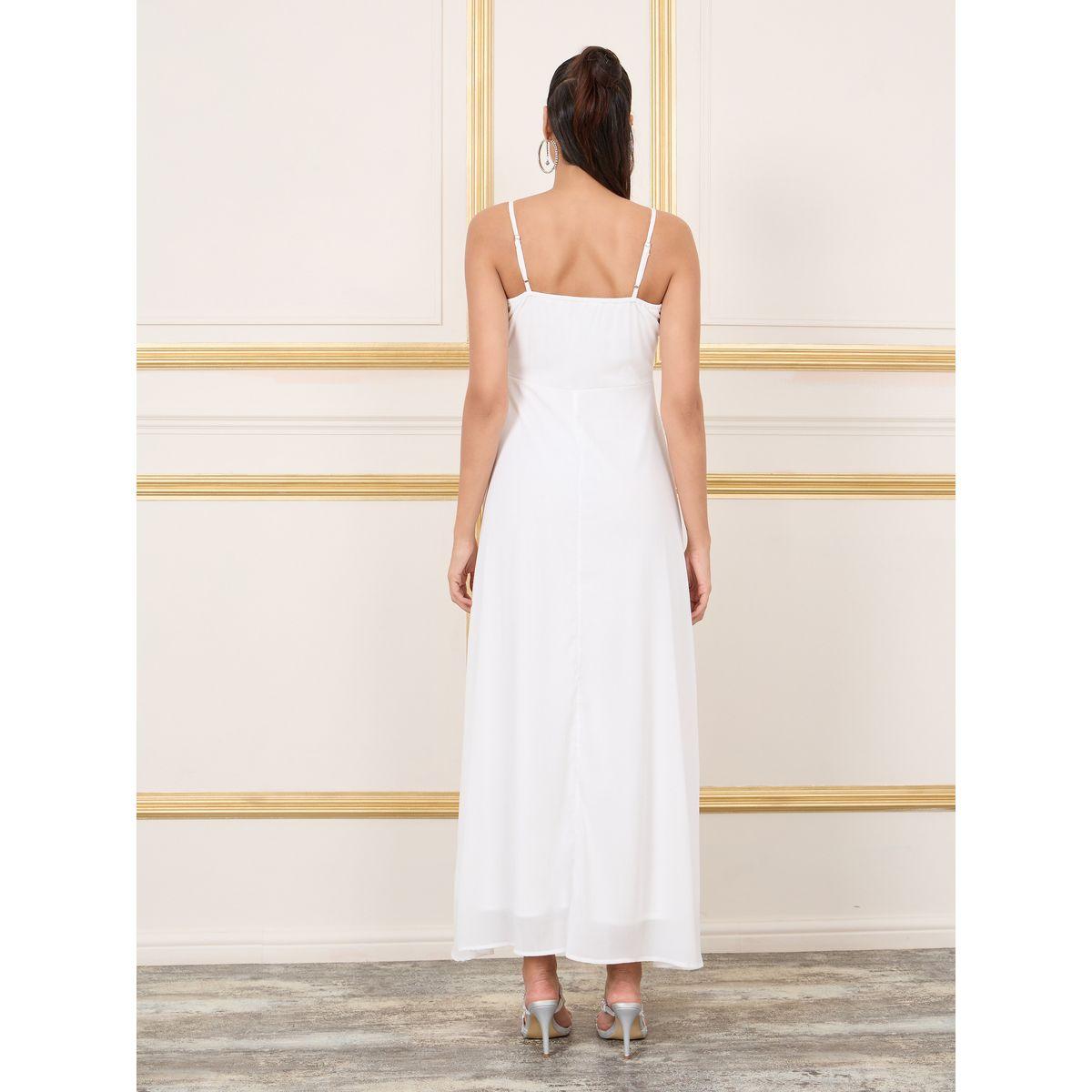 Styli Sequin Detail Strappy A-Line Dress with Removable Cape Sleeves-women-clothing-dresses-image-4