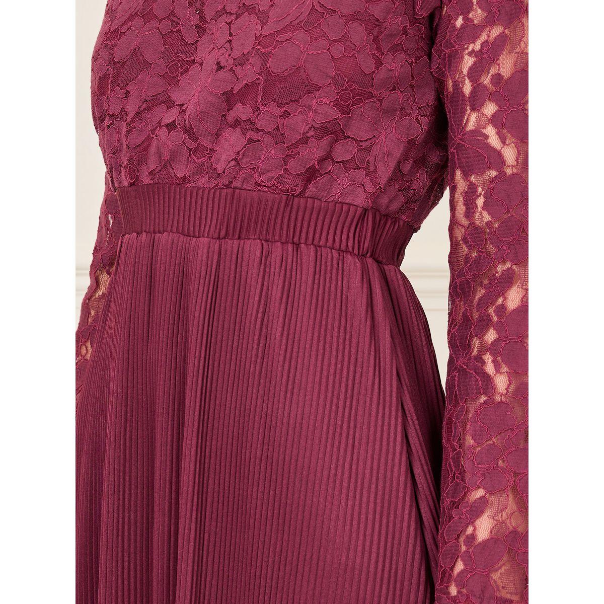 فستان ميدي بتفاصيل دانتيل وكسرات-women-clothing-dresses-image-3