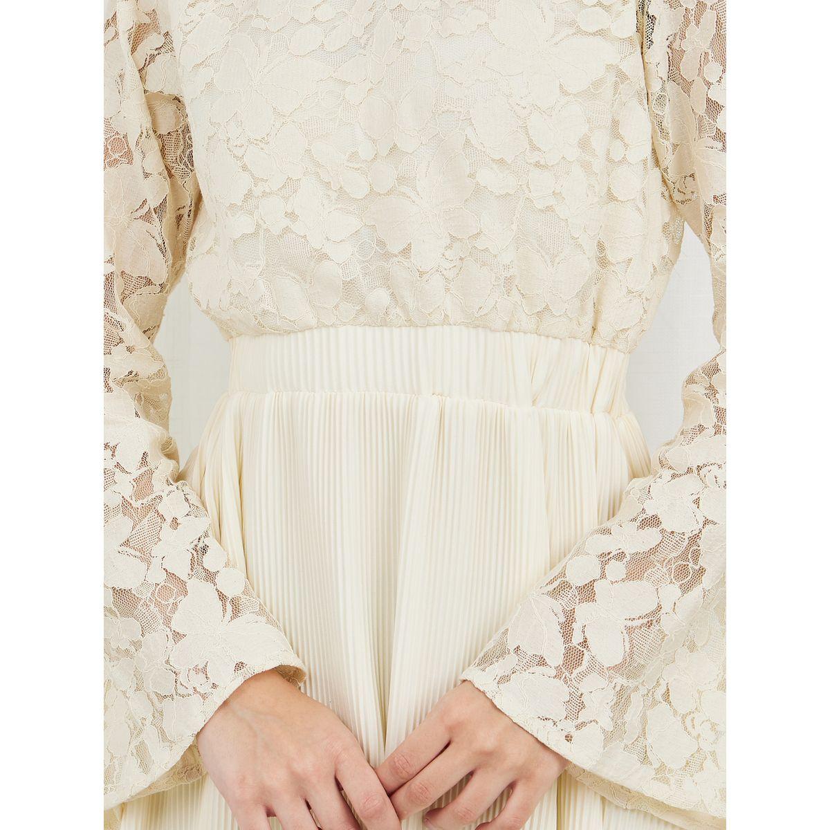 Styli Lace Detail Pleated Hem A-Line Midi Dress-women-clothing-dresses-image-3