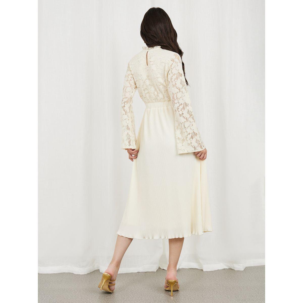 Styli Lace Detail Pleated Hem A-Line Midi Dress-women-clothing-dresses-image-4