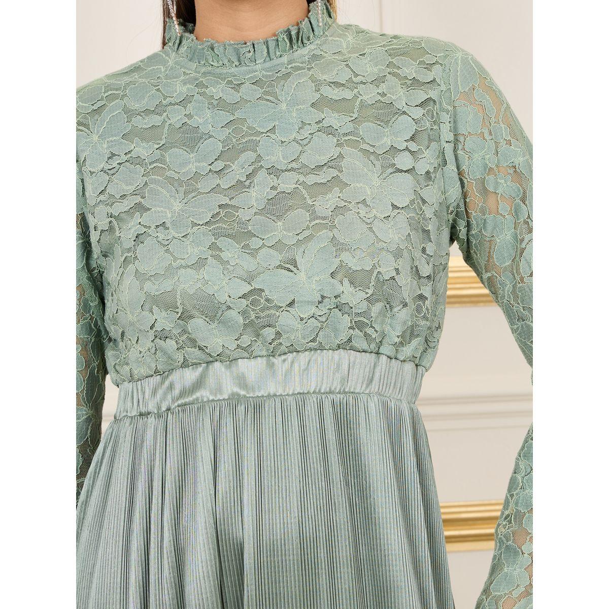 Styli Lace Detail Satin Pleated Hem A-Line Midi Dress-women-clothing-dresses-image-3