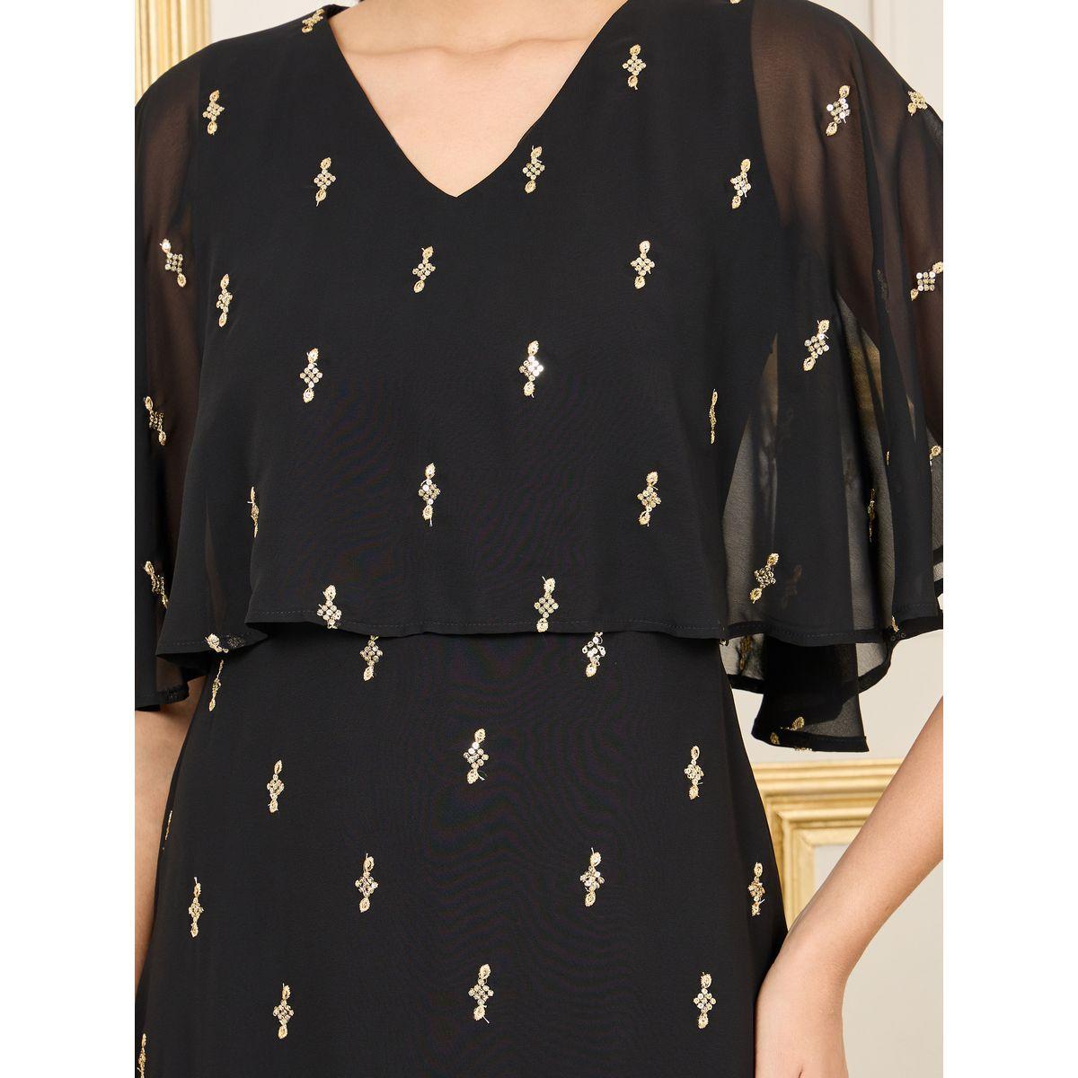 Styli Embellished Cape Style A-Line Maxi Dress-women-clothing-dresses-image-3