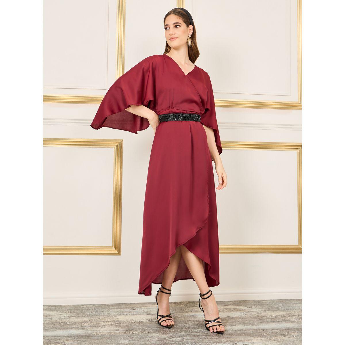 فستان ميدي ساتان مع حزام منمق بالخرز-women-clothing-dresses-image-2