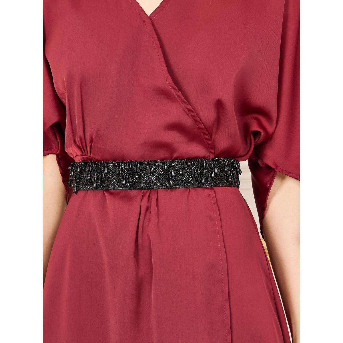 فستان ميدي ساتان مع حزام منمق بالخرز-women-clothing-dresses-image-3