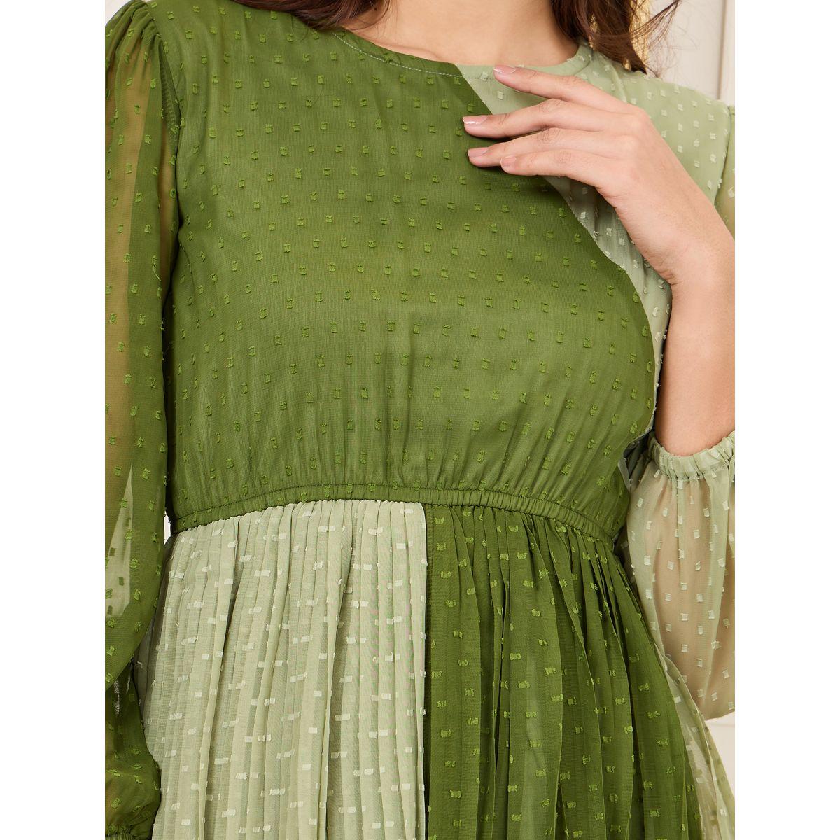 Styli Dobby Colorblock A-Line Maxi Dress-women-clothing-dresses-image-3