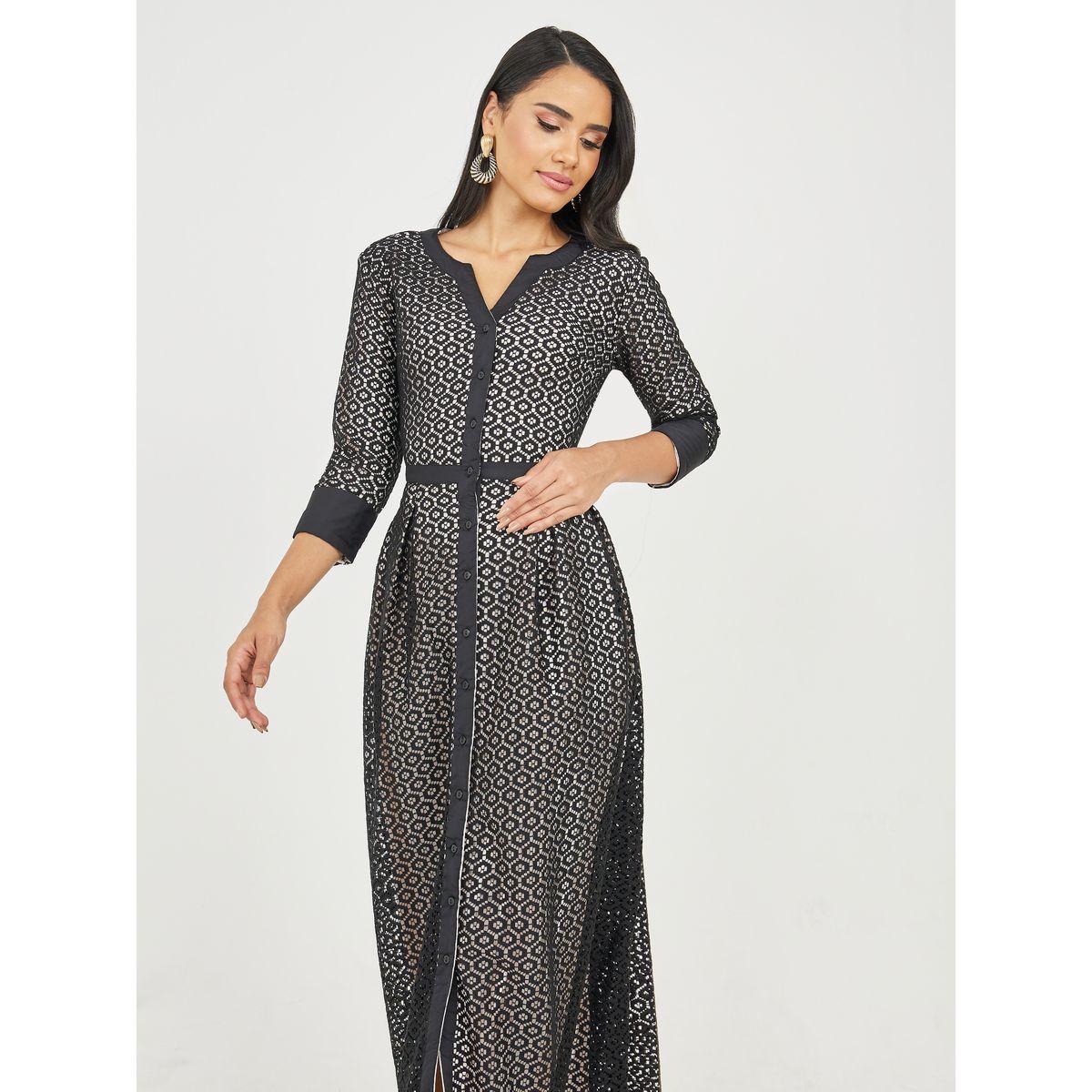 Styli All Over Lace Shirt Maxi Dress-women-clothing-dresses-image-2