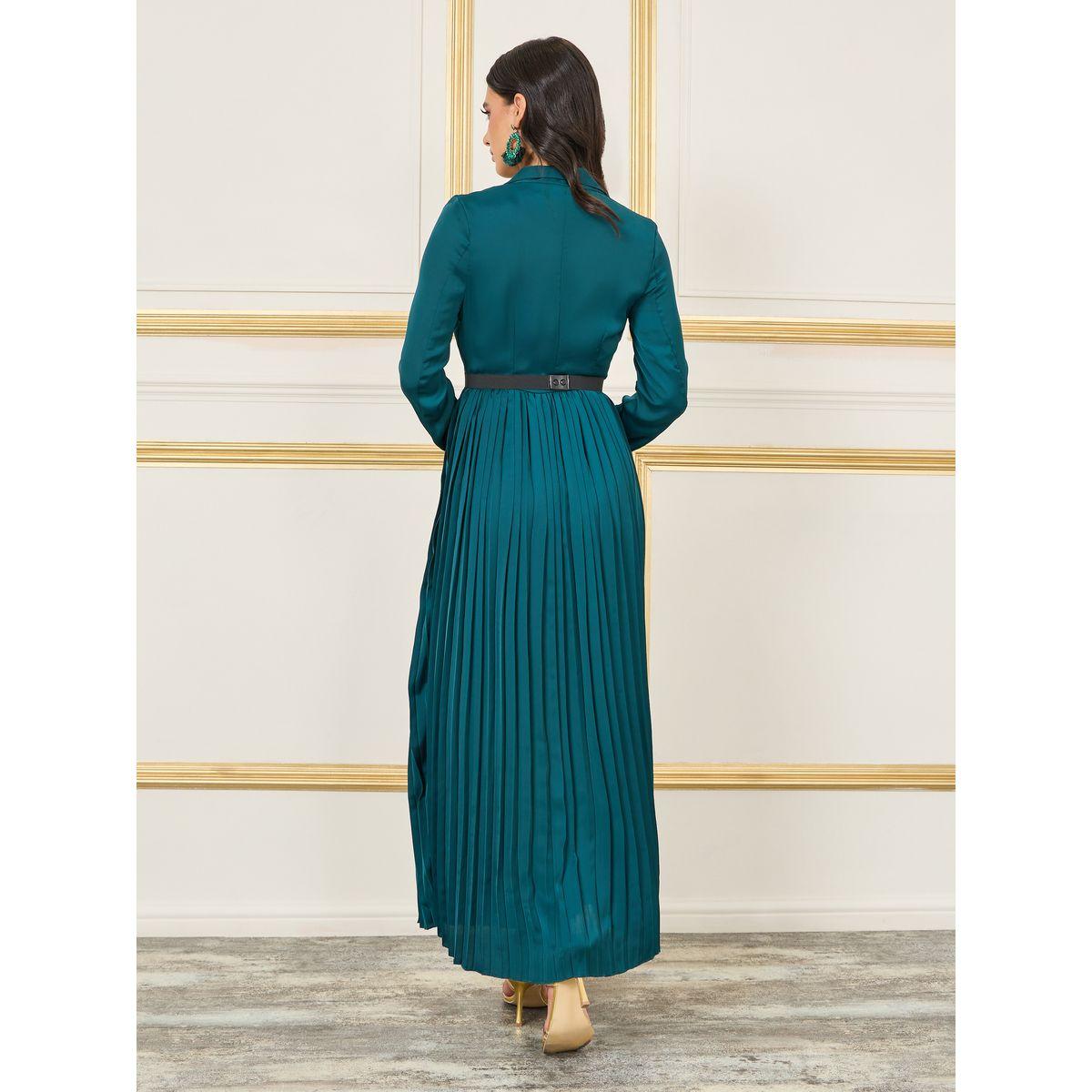 Styli Gemstone Belted Pleated Blazer Midi Dress-women-clothing-dresses-image-4