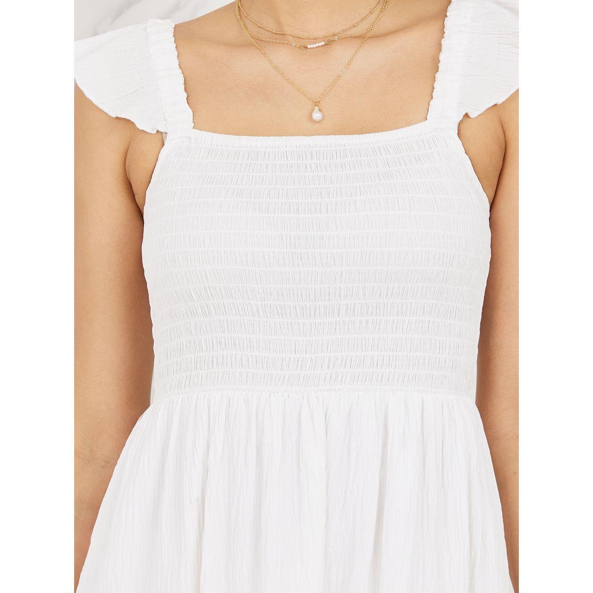 Styli Smocked Detail Ruffle Sleeves Tiered Maxi Dress-women-clothing-dresses-image-3