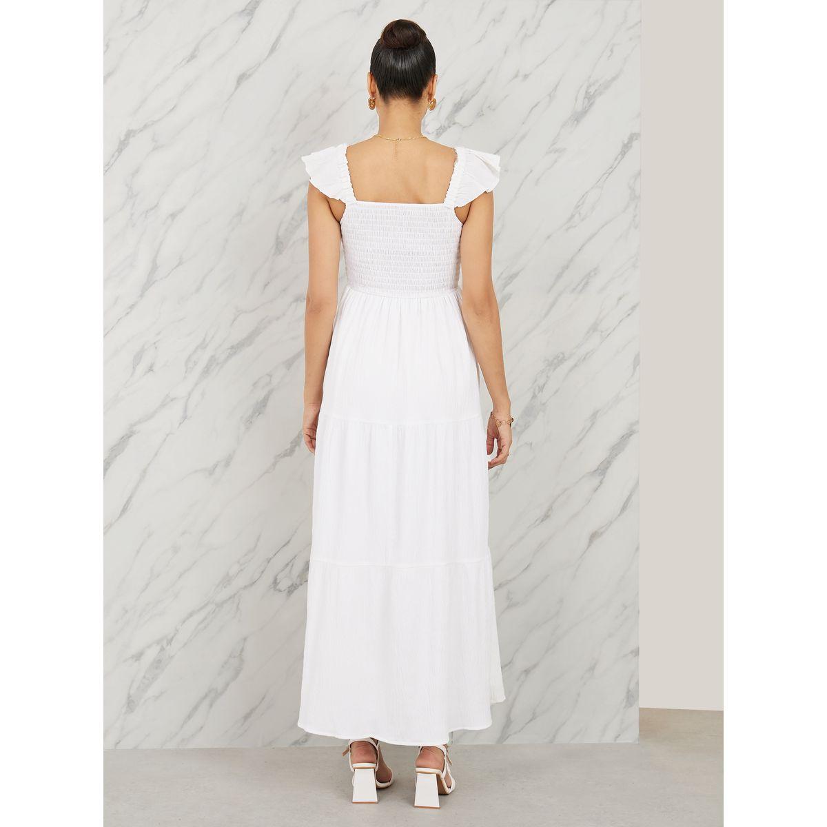 فستان طويل بكسرات واكمام كشكش-women-clothing-dresses-image-4