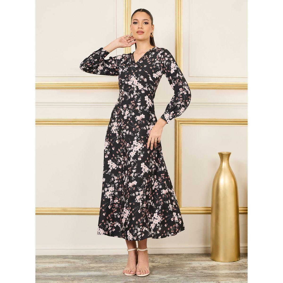 فستان طويل مطبع بالكامل مع اكمام طويلة-women-clothing-dresses-image-1