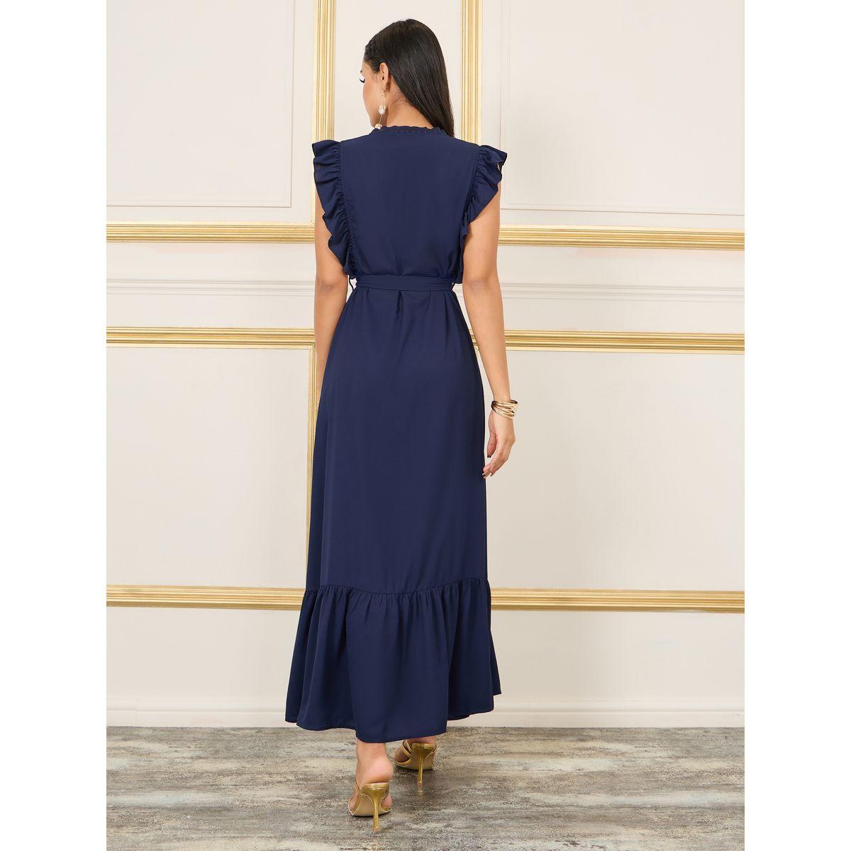 Styli Ruffle Detail Lace Trim A-Line Maxi Dress-women-clothing-dresses-image-4