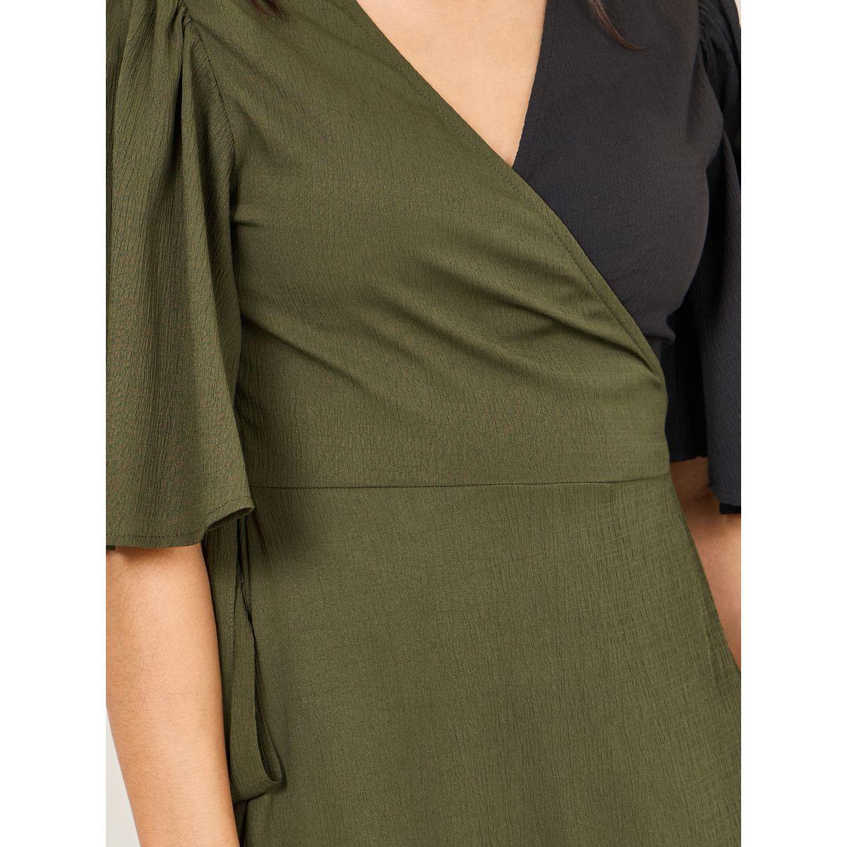 فستان ميدي بنمط لف مع كتل الالوان-women-clothing-dresses-image-3