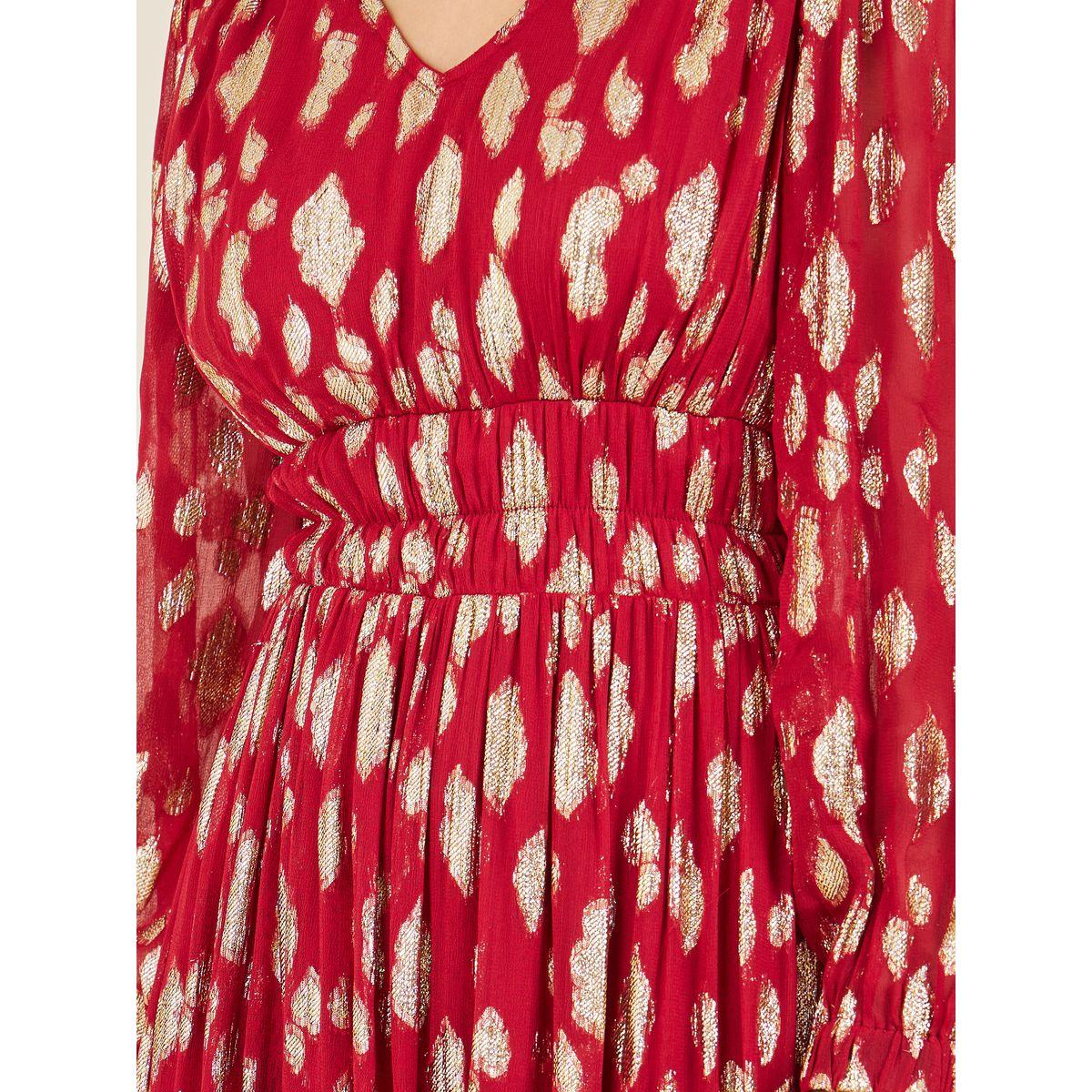 فستان طويل بنسيج بروكيد مع كسرات-women-clothing-dresses-image-3