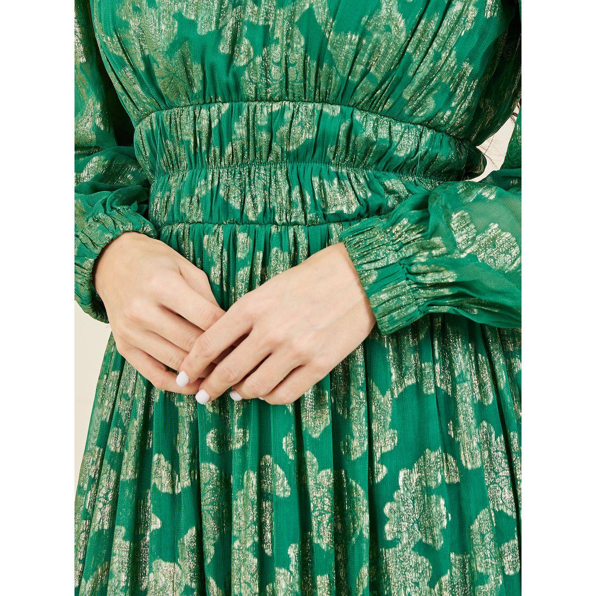 فستان طويل بنسيج بروكيد مع كسرات-women-clothing-dresses-image-3