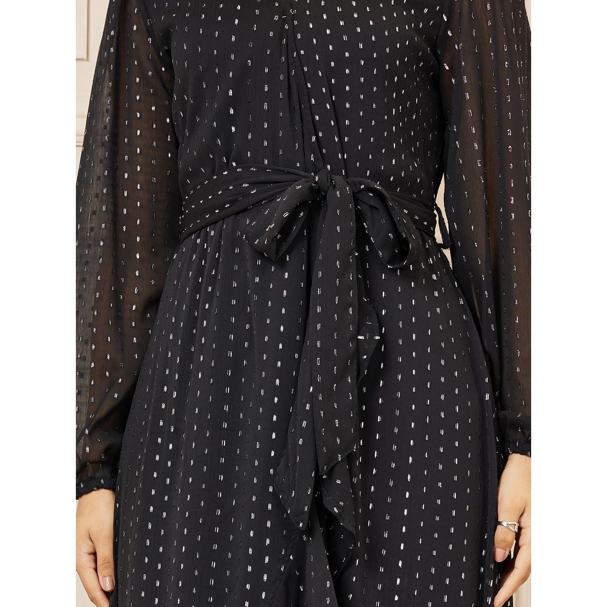 فستان ميدي بحافة غير متماثلة الطول وكشكش-women-clothing-dresses-image-3