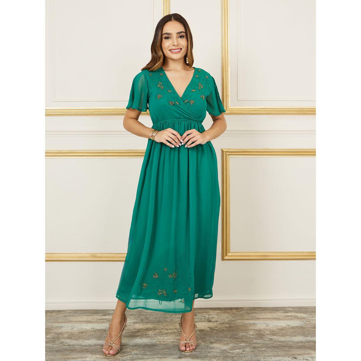 Styli Embroidered Beaded Detail A-Line Maxi Dress-women-clothing-dresses-image-1