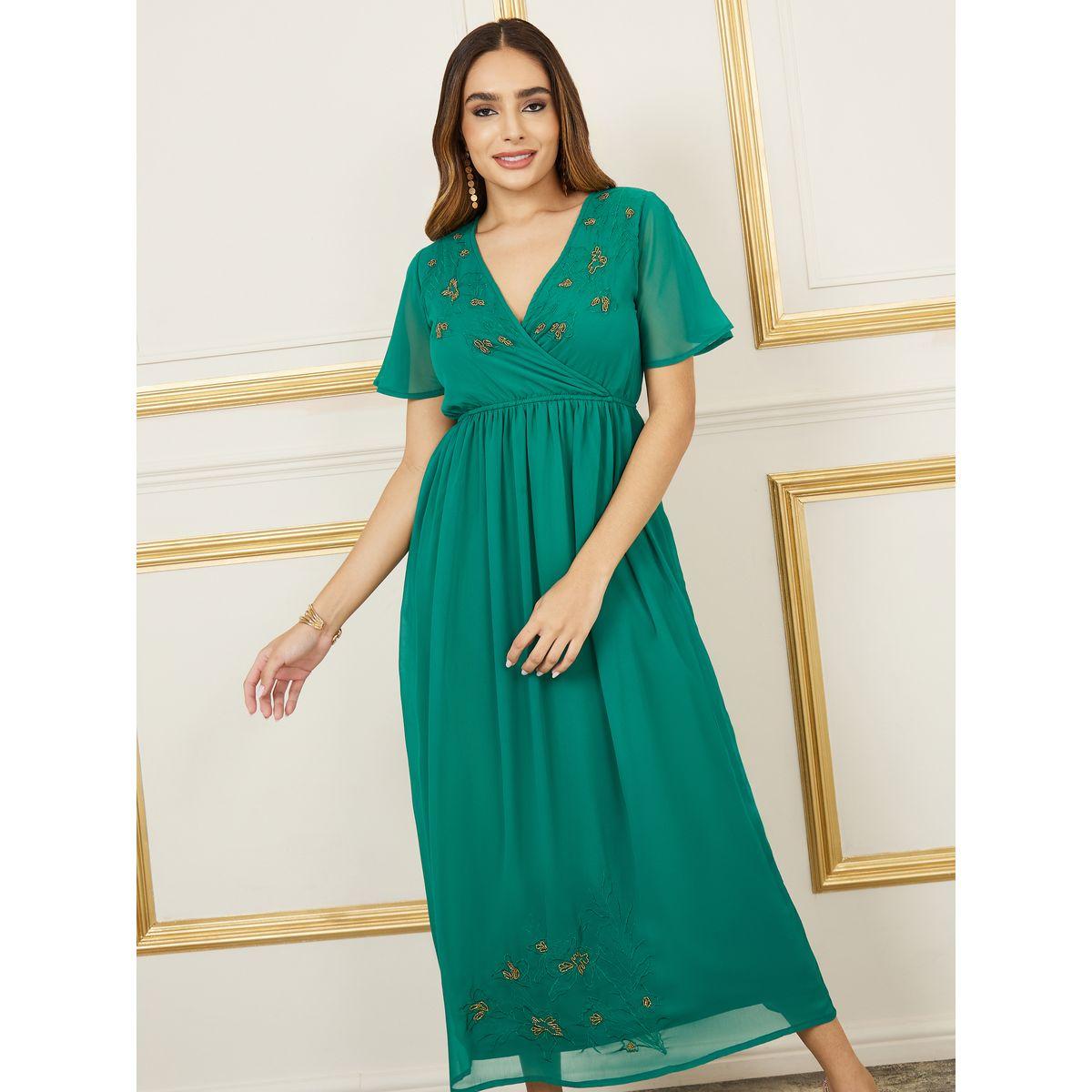 Styli Embroidered Beaded Detail A-Line Maxi Dress-women-clothing-dresses-image-2