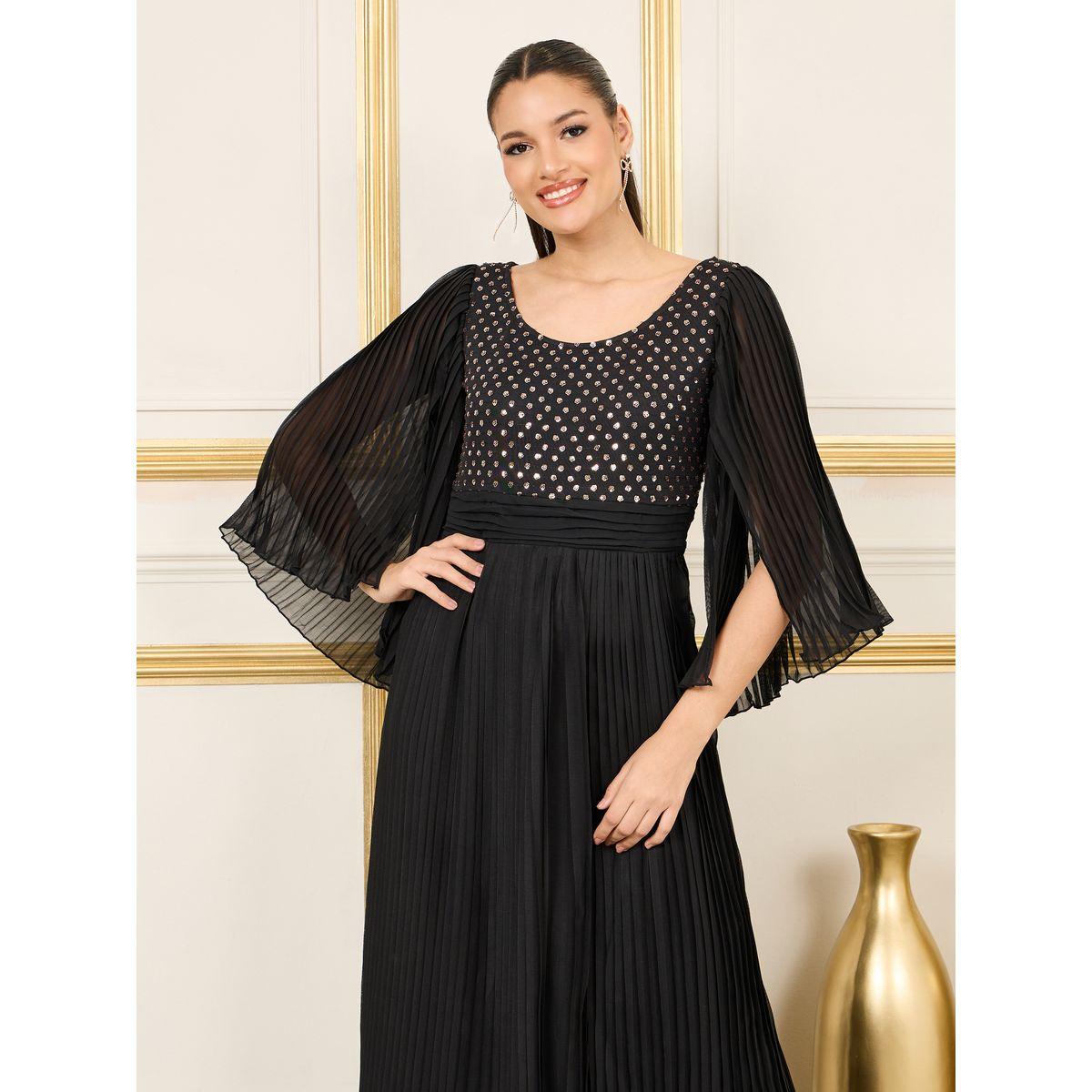 فستان طويل بكسرات مع ترتر-women-clothing-dresses-image-2