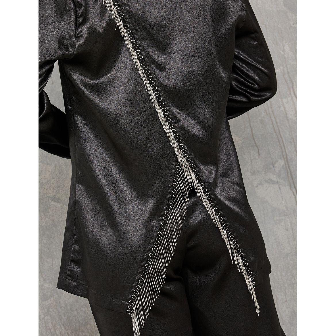 Styli Embellished Fringe Trim Split Back Blazer & Flared Pants Co-Ords-women-clothing-coordsets-image-6