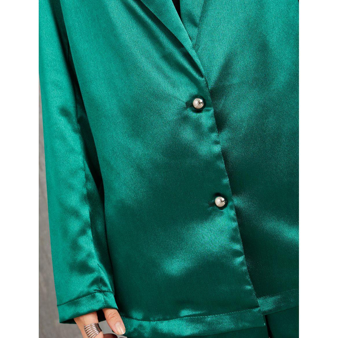 Styli Embellished Fringe Trim Split Back Blazer & Flared Pants Co-Ords-women-clothing-coordsets-image-4