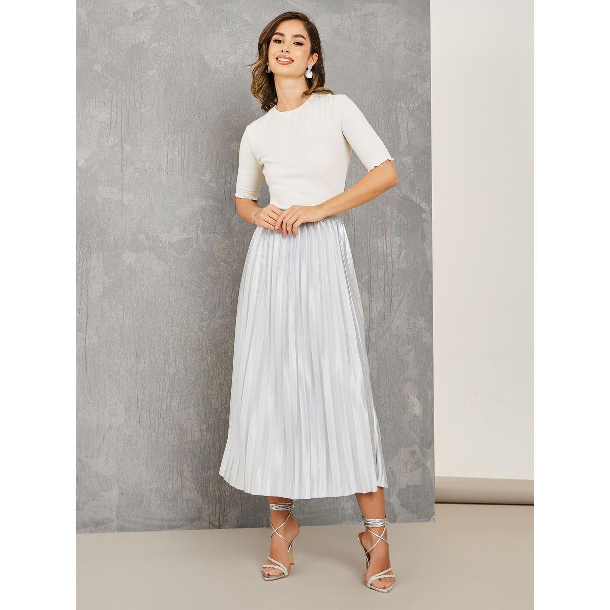 Styli Pleated Shiny Maxi Skirt-women-clothing-bottoms-skirts-image-1