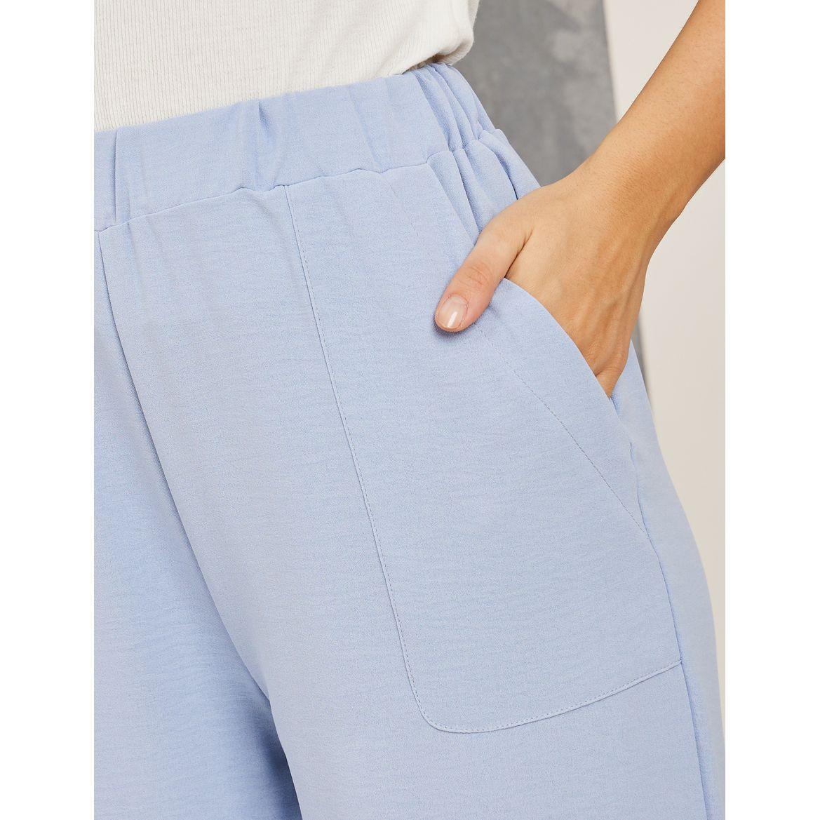 Styli Solid Straight Leg Pants with Pockets-women-clothing-bottoms-trousers-image-3