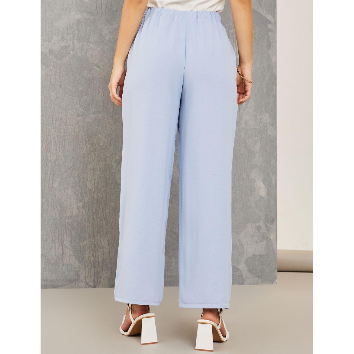 Styli Solid Straight Leg Pants with Pockets-women-clothing-bottoms-trousers-image-4