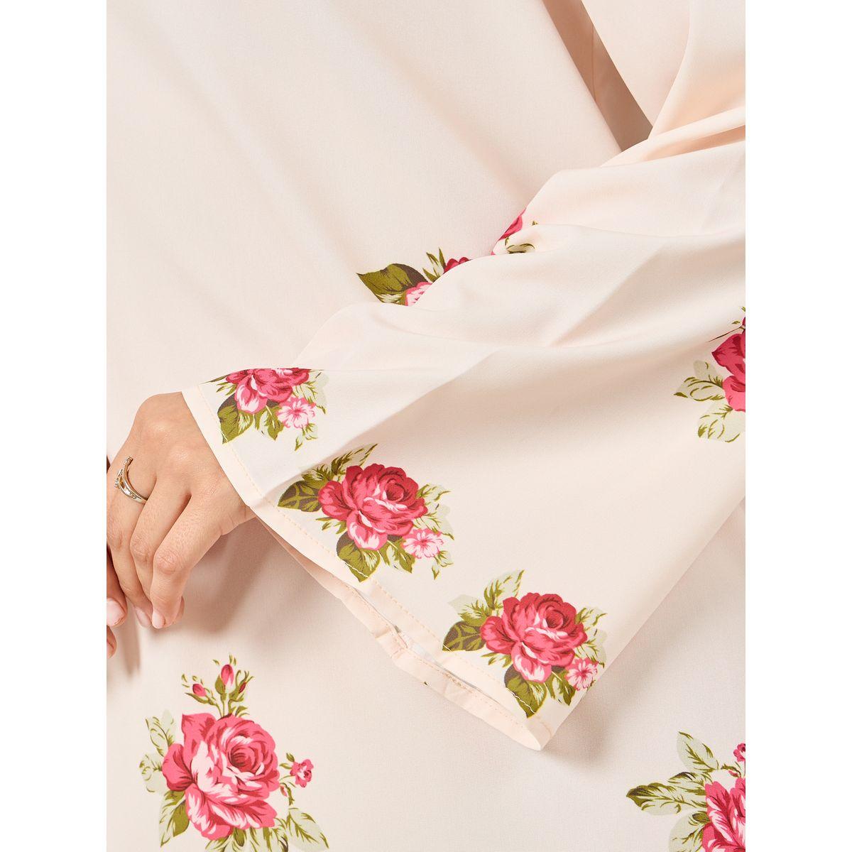 Styli Rose Print A-Line Maxi Jalabiya-women-arabicclothing-jalabiyas-image-3