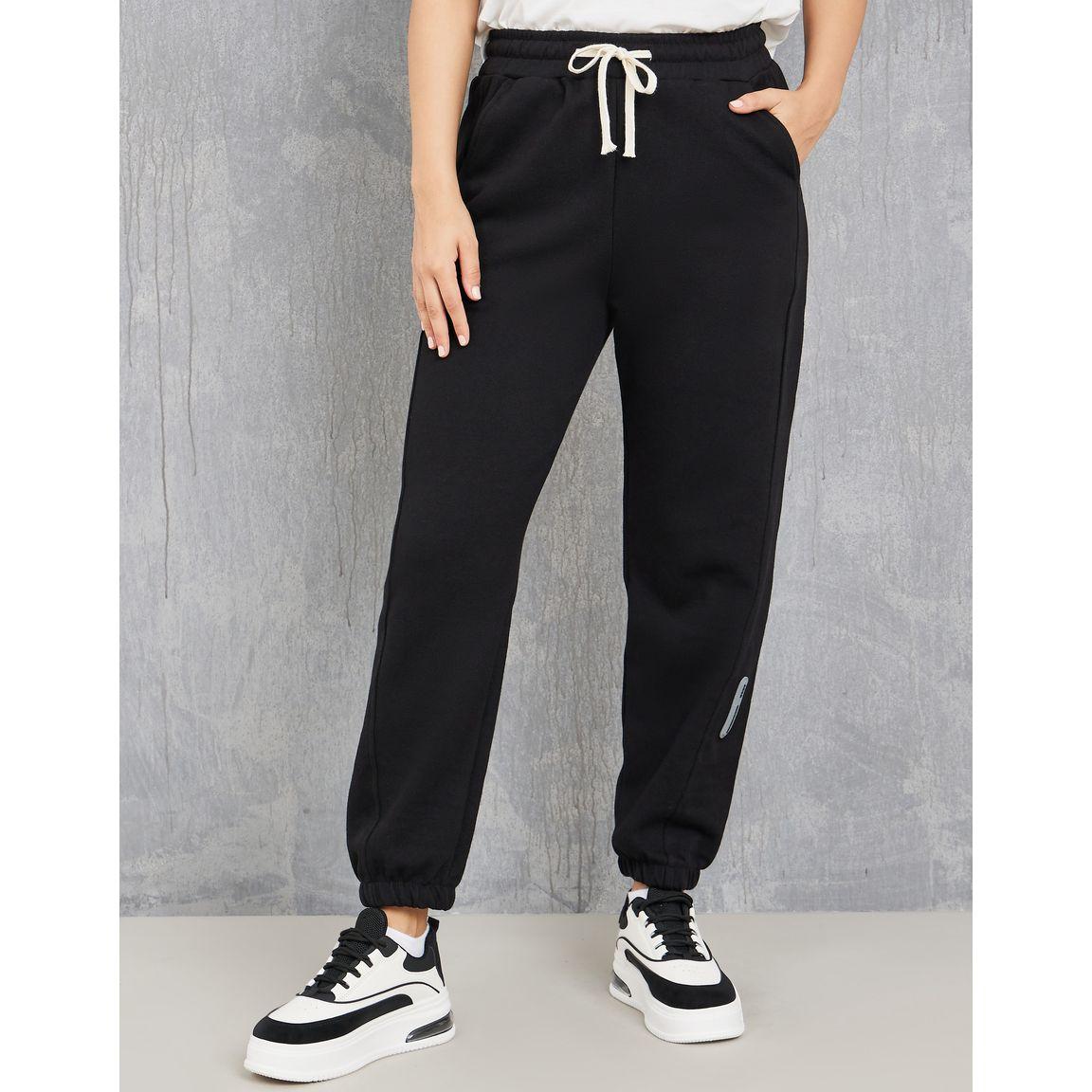 Styli Contrast Drawstring Straight Leg Joggers-women-clothing-bottoms-joggers-image-1