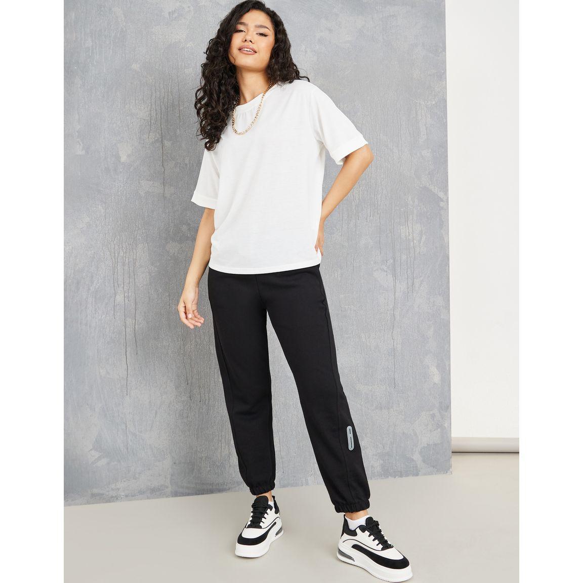 Styli Contrast Drawstring Straight Leg Joggers-women-clothing-bottoms-joggers-image-2