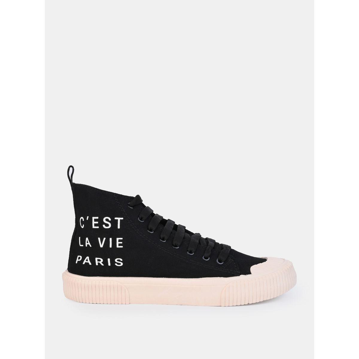 Styli High Top Slogan Print Casual Canvas Shoes-men-shoes-sneakers-image-3