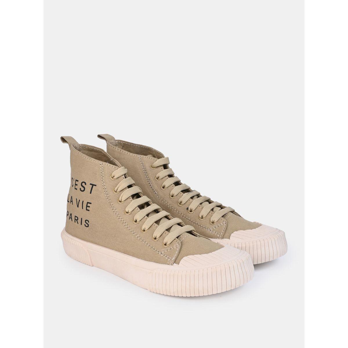 Styli High Top Slogan Print Casual Canvas Shoes-men-shoes-sneakers-image-2
