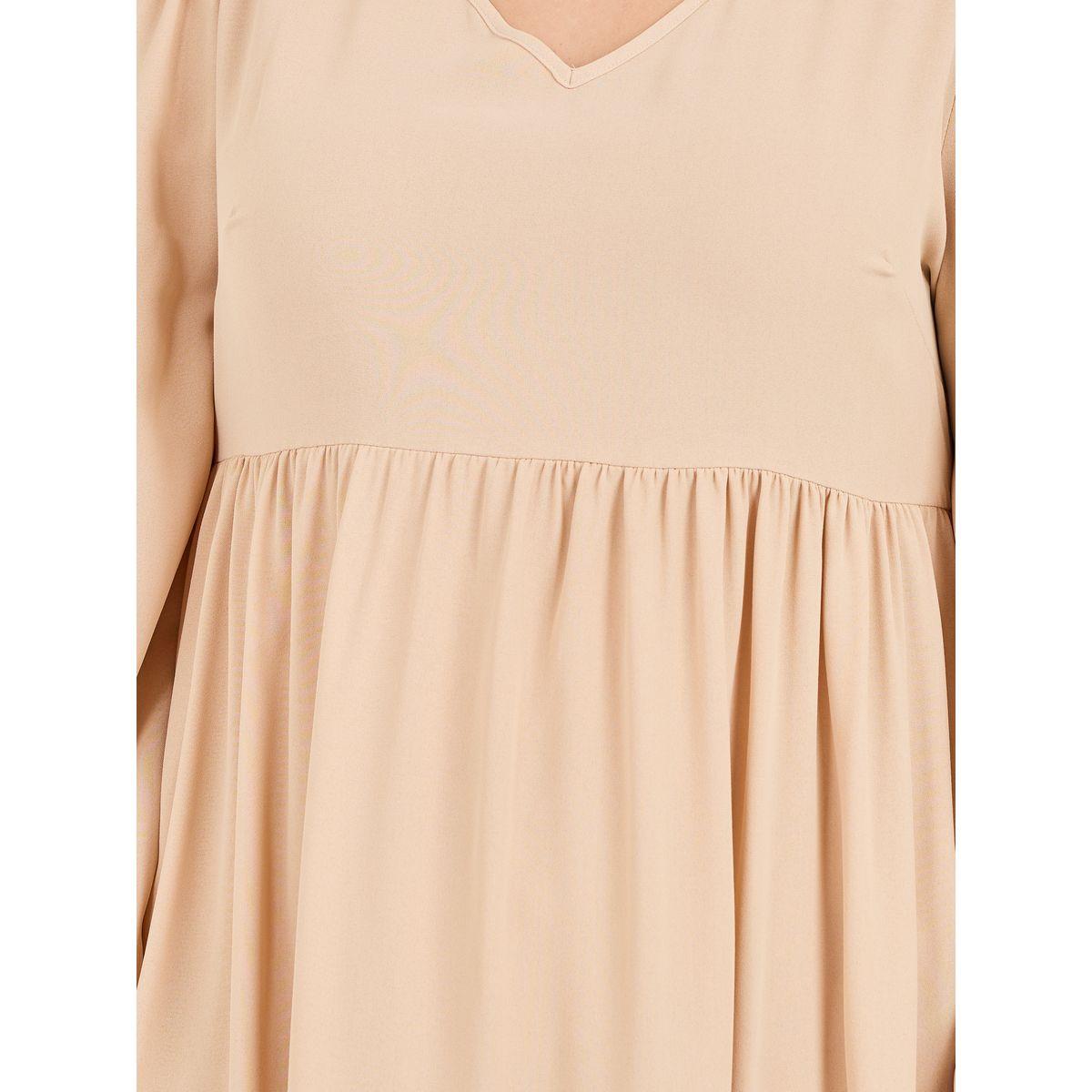 Styli Plus Solid V Neck Tiered Maxi Dress-women-clothing-dresses-image-3
