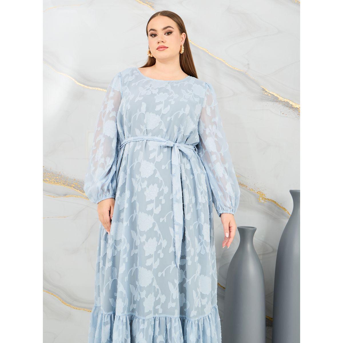 Styli Plus Floral Burnout Texture A-Line Maxi Dress-women-clothing-dresses-image-2