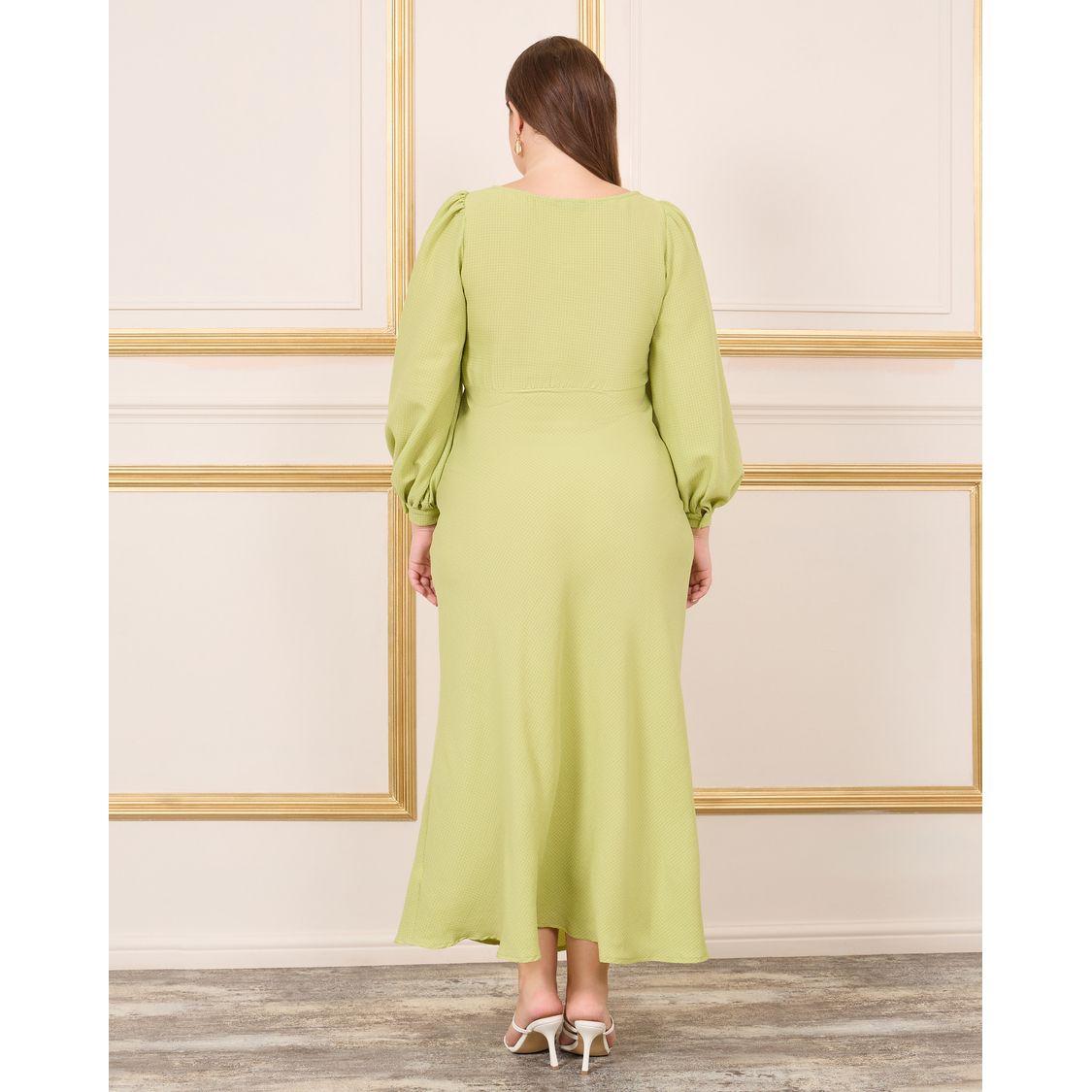 Styli Plus Checked Button Detail A-Line Maxi Dress-women-clothing-dresses-image-4