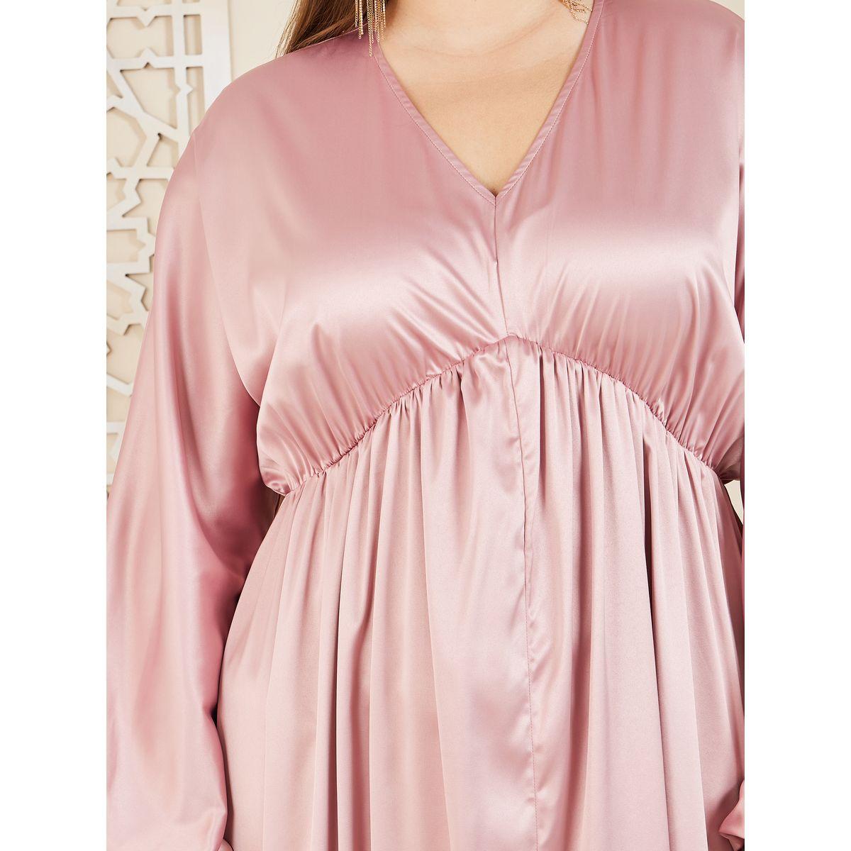 فستان ساتان طويل بمقاس كبير وكسرات-women-clothing-dresses-image-3