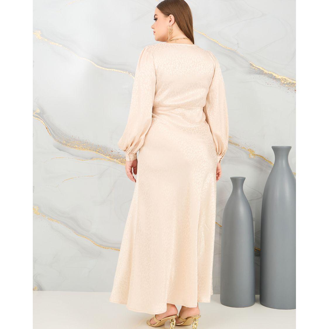 فستان طويل بمقاس كبير واكمام بيشوب-women-clothing-dresses-image-4