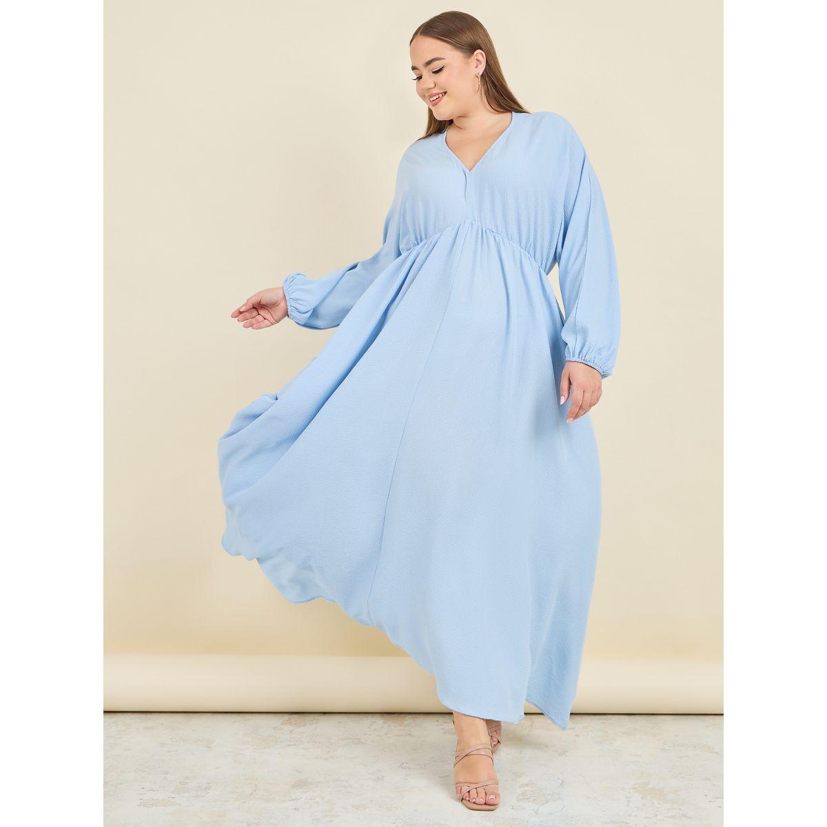 فستان طويل بمقاس كبير وتفاصيل بارزة الملمس-women-clothing-dresses-image-1