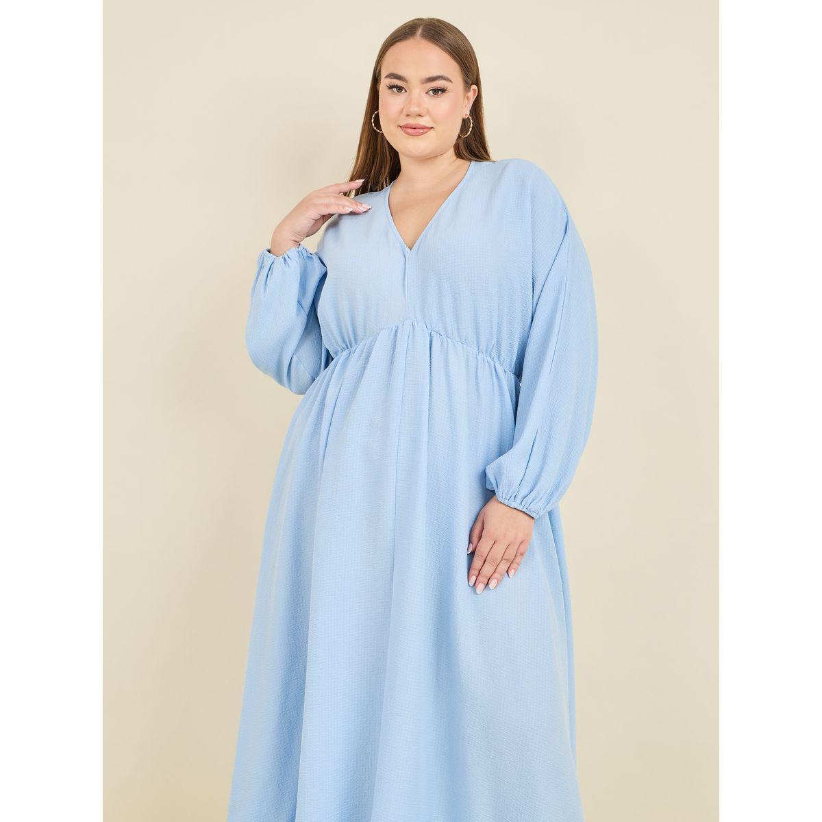 فستان طويل بمقاس كبير وتفاصيل بارزة الملمس-women-clothing-dresses-image-2
