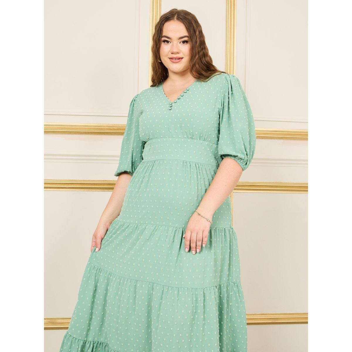 Styli Plus Button Detail Tiered Maxi Dress-women-clothing-dresses-image-2